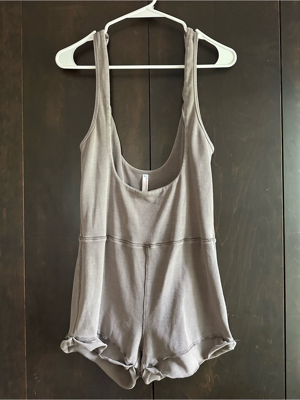 FP Movement by Free People Gray Sleeveless Scoop Romper
